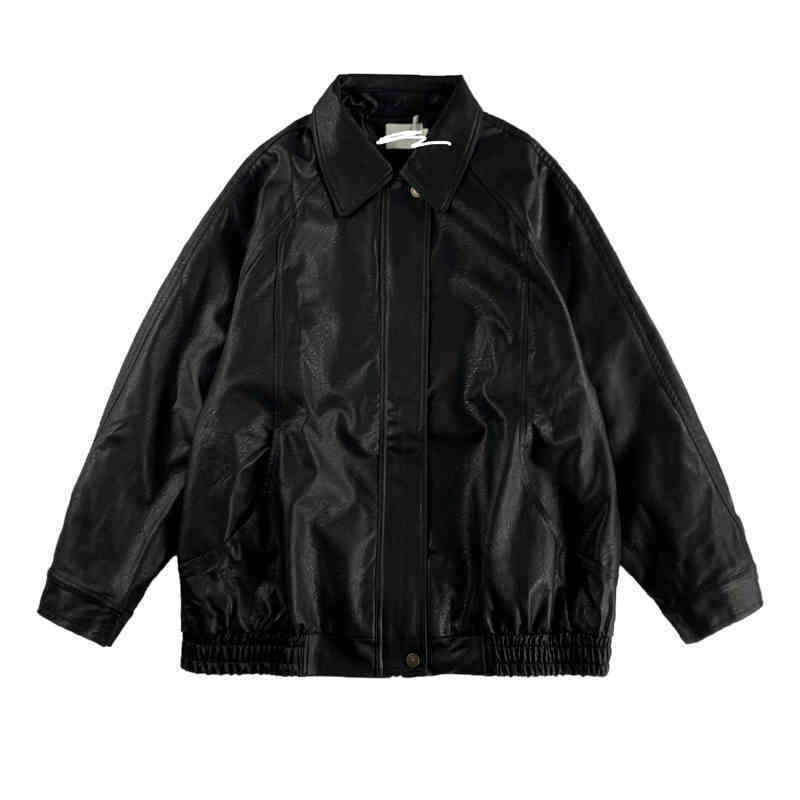 Spring Japanese Style Vintage Old Pilot Pu Leather Jacket
