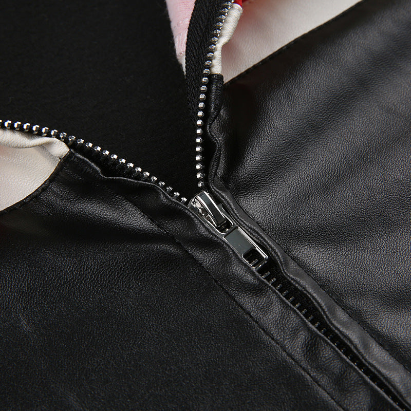 New Kusa Patchwork Motorcycle Leather Coat