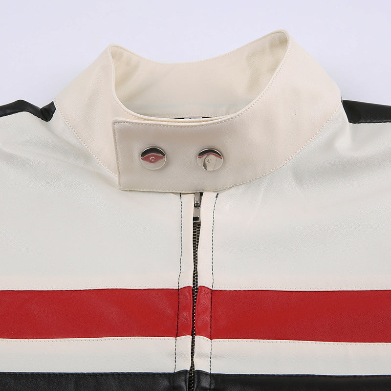 New Kusa Patchwork Motorcycle Leather Coat