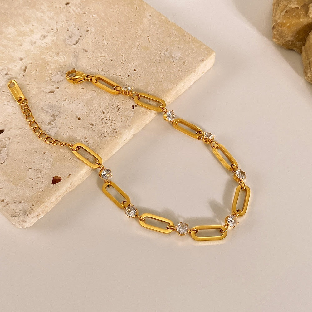 OPK European And American INS Style Fashion Bracelet Female Stainless Steel Niche High-grade Simple All-match