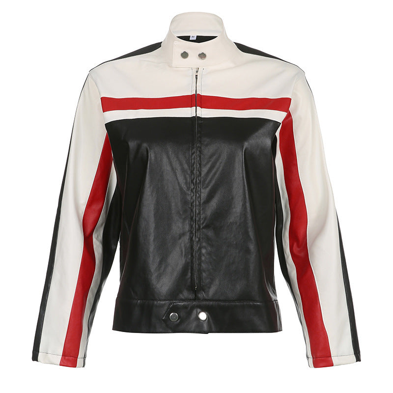 New Kusa Patchwork Motorcycle Leather Coat