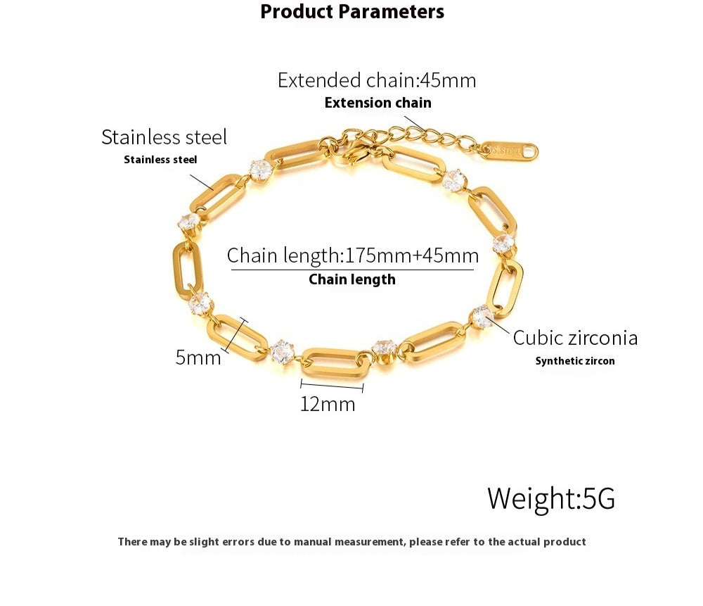 OPK European And American INS Style Fashion Bracelet Female Stainless Steel Niche High-grade Simple All-match